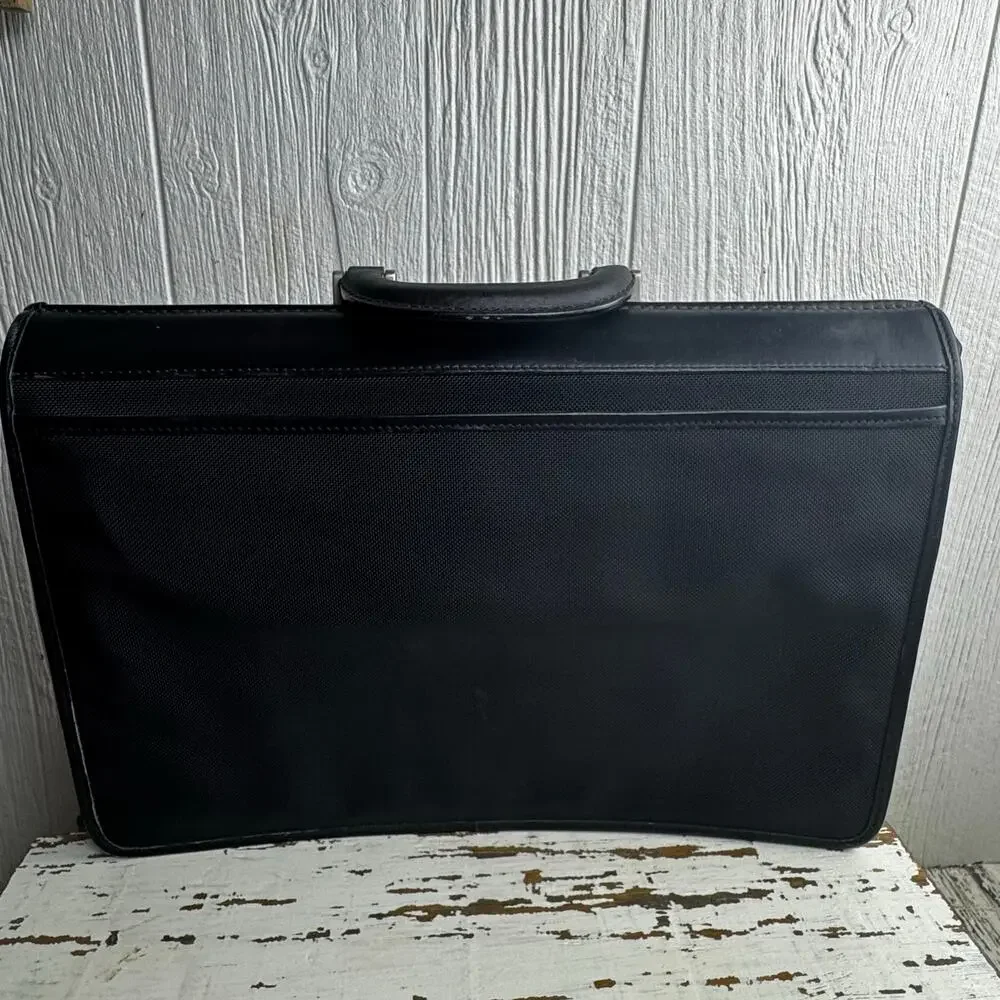 Schlesinger Black Leather Trim Attache Briefcase Combination Locking File Doctor